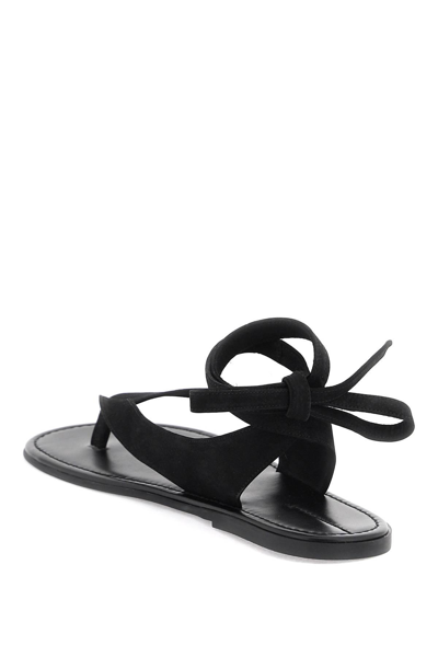 Shop The Row Nabuk Thong Sandals In Black