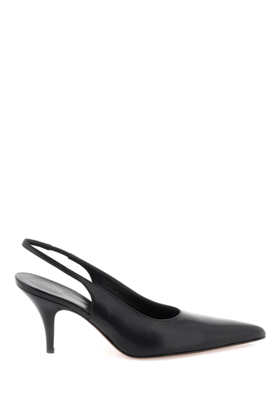 Shop The Row Leather Slingback Pumps In Black