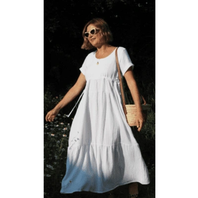 Shop Onesta White Cotton Gauze Dress By X Percy Langley