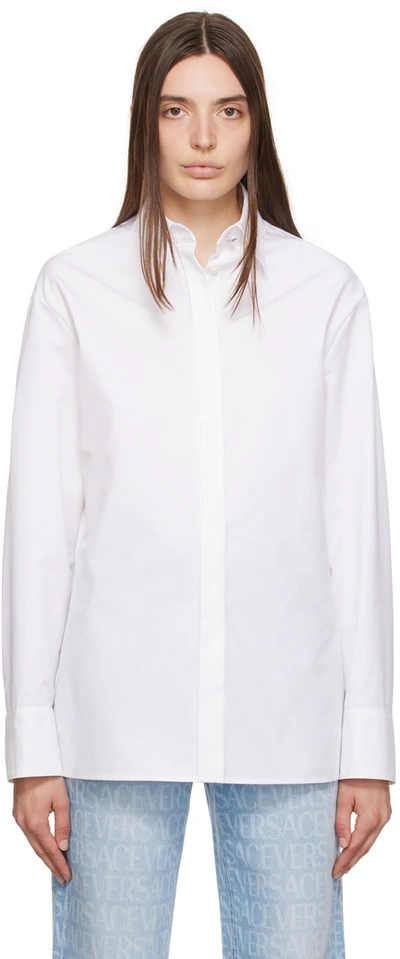 Shop Versace White Medusa Shirt In 1w000/optical White
