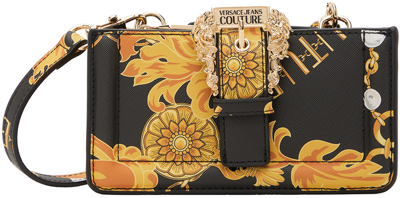 Shop Versace Jeans Couture Black & Gold Couture 01 Bag In Eg89 Black + Gold