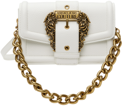 Shop Versace Jeans Couture White Curb Chain Bag In E003 White
