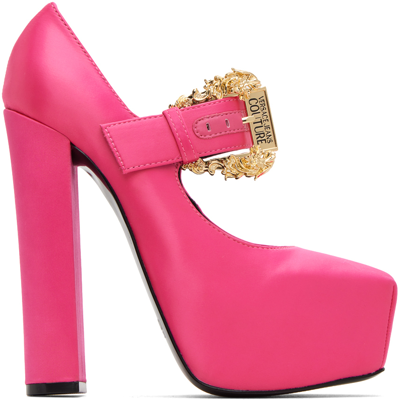 Shop Versace Jeans Couture Pink Hurley Platform Heels In E455 Fuxia