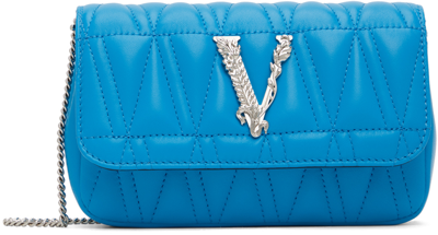 Shop Versace Mini Virtus Quilted Leather Crossbody Bag