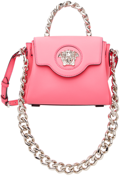 Shop Versace Pink Small 'la Medusa' Bag In 1po2p Flamingo