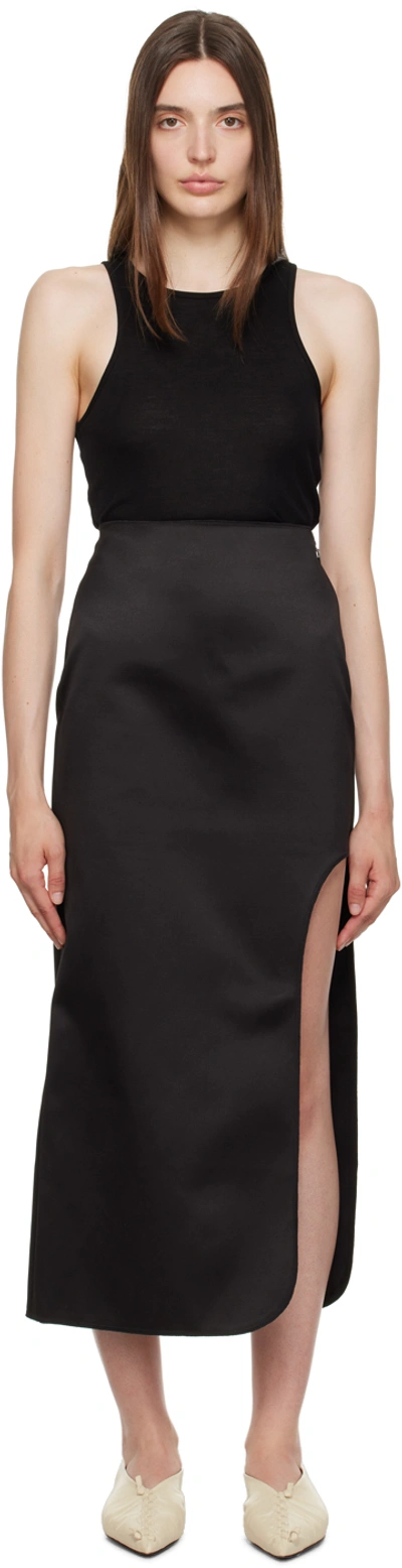 By Malene Birger Wick Slit-detailed Midi Skirt In 050 Black