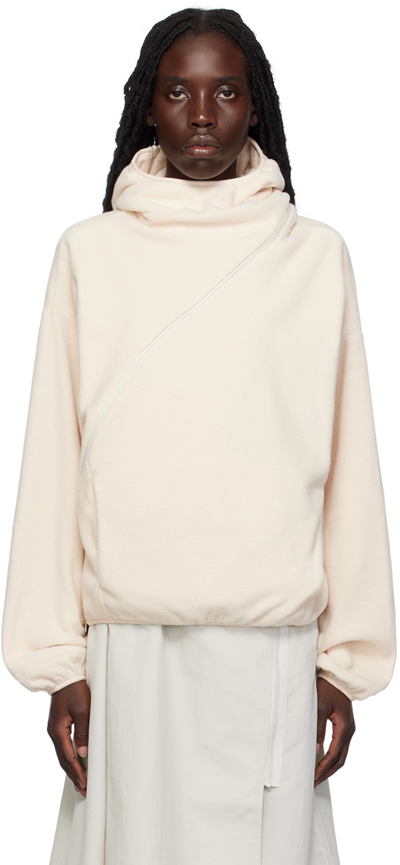Shop Post Archive Faction (paf) Ssense Exclusive Off-white 4.0+ Center Hoodie In Ivory 2