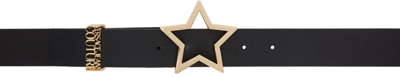 Shop Versace Jeans Couture Black Star Logo Belt In E899 Black