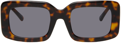 Shop Attico Tortoiseshell Linda Farrow Edition Jorja Sunglasses In T-shell/navy