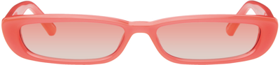 Shop Attico Pink Linda Farrow Edition Thea Sunglasses In Neon/pink