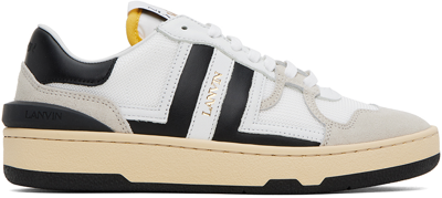 Shop Lanvin White & Black Clay Sneakers In 10 White/black