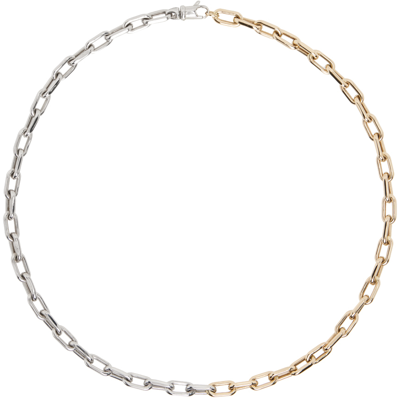 Shop Adina Reyter Gold & Silver Cable Chain Necklace In 14k Ylw Gld/strl Svr