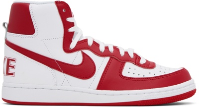Shop Nike Red & White Terminator Sneakers In White/university Red