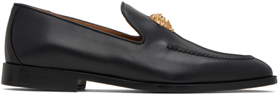 Shop Versace Black Medusa Loafers In 1b00v-black-