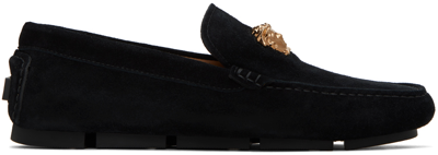 Shop Versace Black 'la Medusa' Loafers In 1b00v-black-