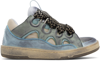 Shop Lanvin Ssense Exclusive Blue Curb Sneakers In Pale Blue