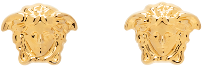 Shop Versace Gold Medusa Earrings In D00h-warm Gold