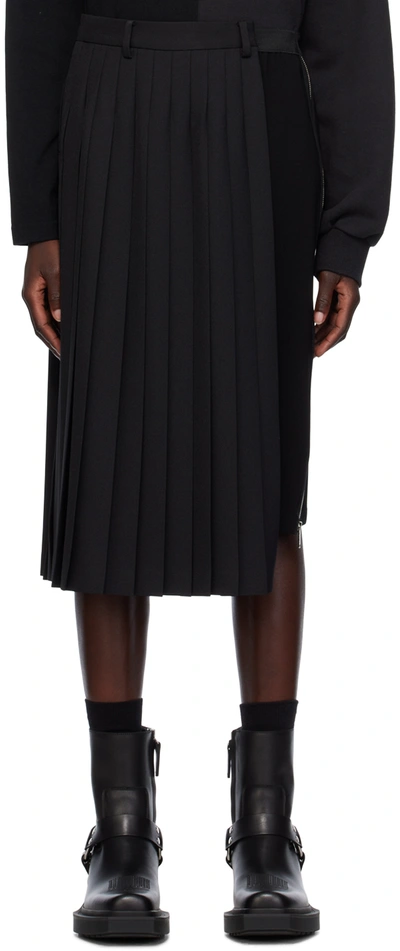 Shop Undercover Black Pleated Midi Skirt