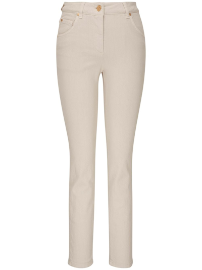 Shop Brunello Cucinelli High-waisted Skinny Trousers In Neutrals