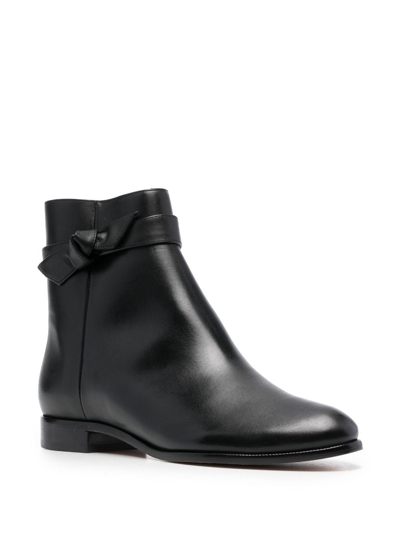 Shop Alexandre Birman 20mm Knot-detailing Leather Boots In Black