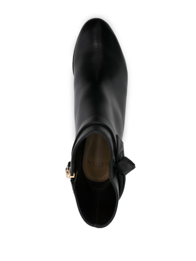 Shop Alexandre Birman 20mm Knot-detailing Leather Boots In Black