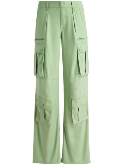 Shop Alice And Olivia Joette Low-rise Cargo Trousers In Green