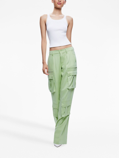 Shop Alice And Olivia Joette Low-rise Cargo Trousers In Green