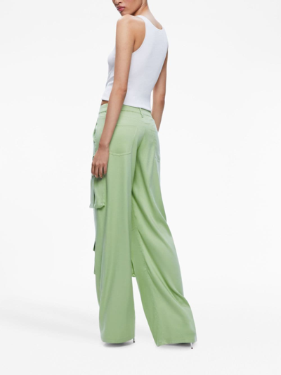 Shop Alice And Olivia Joette Low-rise Cargo Trousers In Green