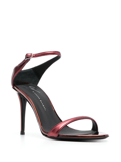 Shop Giuseppe Zanotti Beverlee 90mm Metallic-finish Sandals In Red