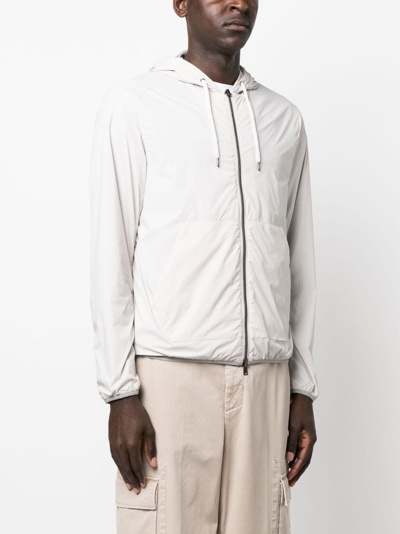 Herno Reversible Long-sleeve Hooded Jacket In Neutrals