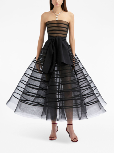 Oscar De La Renta Bow-detail Cage Gown In Black
