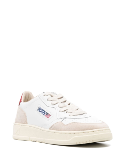 Shop Autry Logo-patch Lace-up Sneakers In White