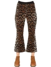 STELLA MCCARTNEY 豹纹提花羊毛混纺喇叭裤, 多色,64IMAV015-ODQ5MA2