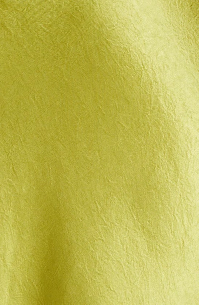 Acne Studios Wraparound Crinkled Satin Midi Skirt In Light Olive