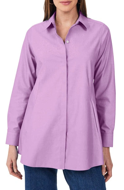 Shop Foxcroft Cici Non-iron Tunic Blouse In Soft Violet