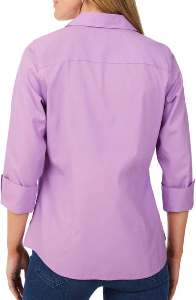 Foxcroft Cole Roll Sleeve Button-up Shirt In Soft Violet