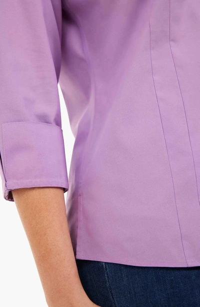 Foxcroft Cole Roll Sleeve Button-up Shirt In Soft Violet
