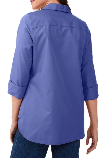 Shop Foxcroft Pandora Non-iron Cotton Shirt In Dark Chambray