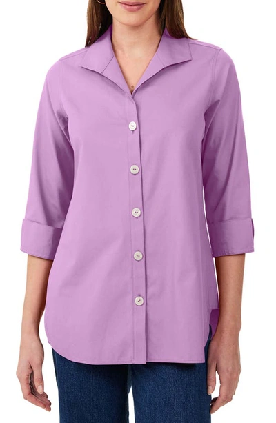 Shop Foxcroft Pandora Non-iron Cotton Shirt In Soft Violet
