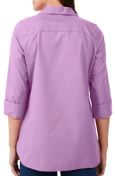 Foxcroft Cole Roll Sleeve Button-up Shirt In Soft Violet