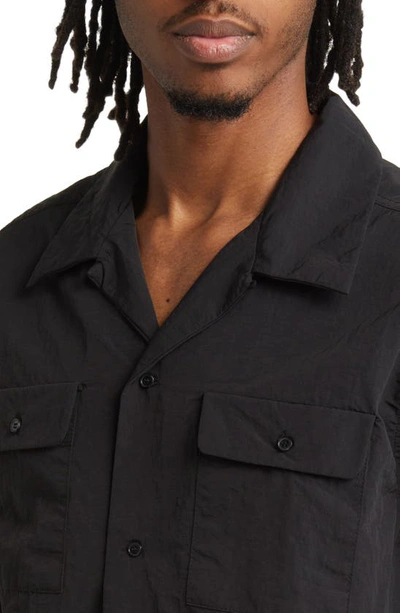 Shop Afield Out Carbon Short Sleeve Button-up Camp Shirt In Black
