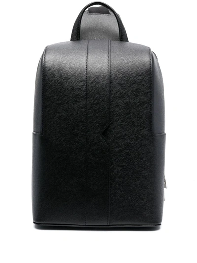 Shop Valextra V-line Medium Leather Backpack In Black
