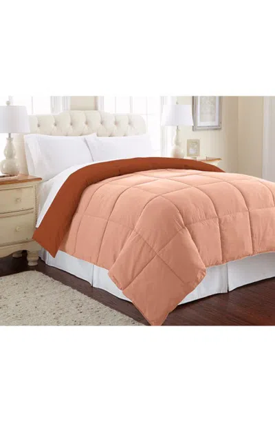 Modern Threads Down Alternative Reversible Comforter In Rusty/clay