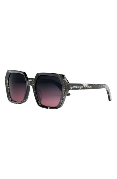 Shop Dior 'midnight S2f 56mm Geometric Sunglasses In Havana / Gradient Smoke