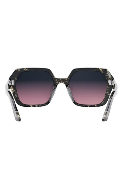 Shop Dior 'midnight S2f 56mm Geometric Sunglasses In Havana / Gradient Smoke