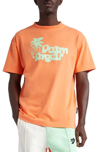 Shop Palm Angels Jimmy Classic Graphic T-shirt In Orange Light Green