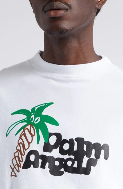 Shop Palm Angels Sketchy Classic Graphic T-shirt In White Black