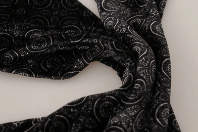 Shop Dolce & Gabbana Geometric Shawl Velvet Neck Wrap Fringe Men's Scarf In Black
