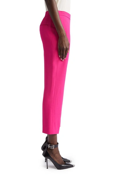 Shop Alexander Mcqueen Leaf Crepe Cigarette Ankle Pants In Pink