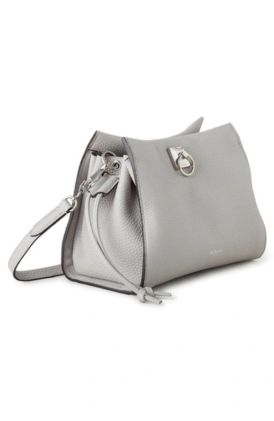 Shop Mulberry Small Iris Leather Top Handle Bag In Pale Grey